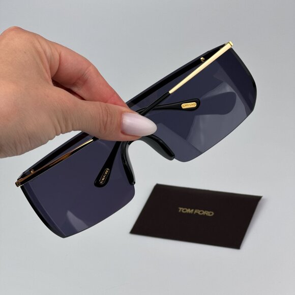 Tom Ford FT0980/S 30A PAVLOS-02 BRAND NEW Sunglasses Gold Smoke Irregular Unisex - Picture 5 of 14